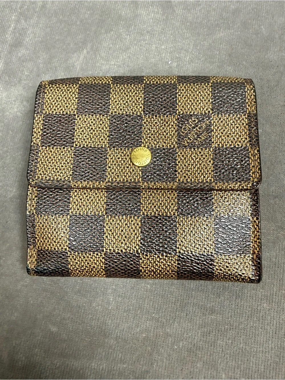 Louis Vuitton Victorine compact, envelope Wallet classic brown Damier Ebene